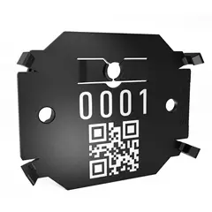 Signumat Arbo-Tag jelölőlapka, ALU, fekete +QR (Barcode Black), egyedi felirat, 800 db