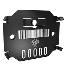 Signumat Arbo-Tag jelölőlapka, ALU, fekete +QR (Barcode Black), egyedi felirat, 800 db
