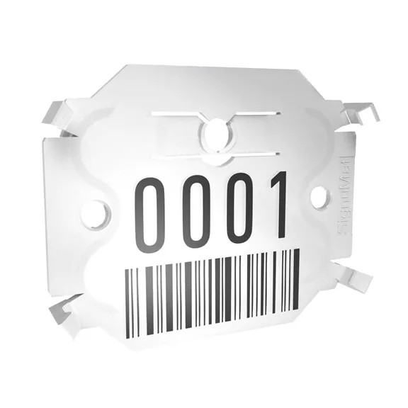 Signumat Arbo Tag jelölőlapka, ALU szeg, fehér Resistant White, egyedi felirat, fehér 800 db