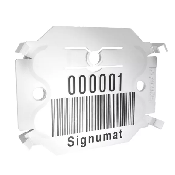 Signumat Arbo Tag jelölőlapka, ALU szeg, fehér Resistant White, egyedi felirat, fehér 800 db