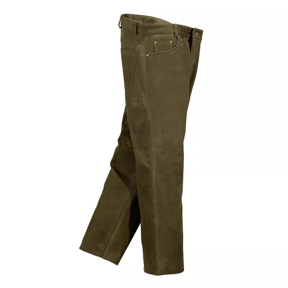 TRAPPER bivalybőr nadrág 5-P, olajzöldes barna, 62