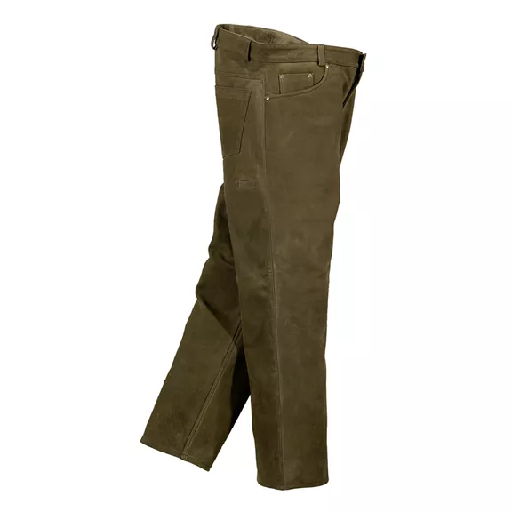 TRAPPER bivalybőr nadrág 5-P, olajzöldes barna, 62