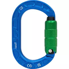 Teufelberger karaT Trilock karabiner, kék-zöld