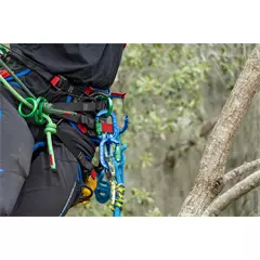 Teufelberger karaT Trilock karabiner, kék-zöld