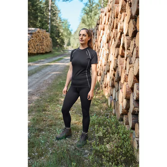 Timbermen Active Kurzarm női funkcionális póló, schwarz, M.