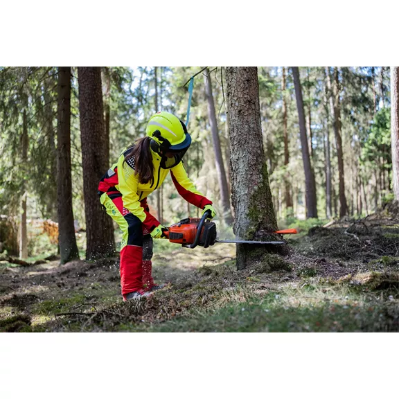 Timbermen Light Lady női vágásvédelmi nadrág, rot-gelb, L.
