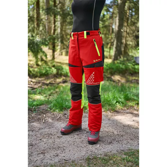 Timbermen Light Lady női vágásvédelmi nadrág, rot-gelb, S.