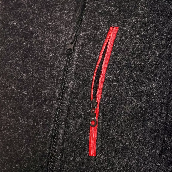 Timbermen Walkweste férfi gyapjú mellény, fekete-piros, S