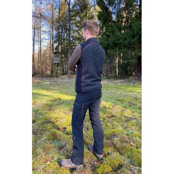 Timbermen Walkweste férfi gyapjú mellény, fekete-piros, S