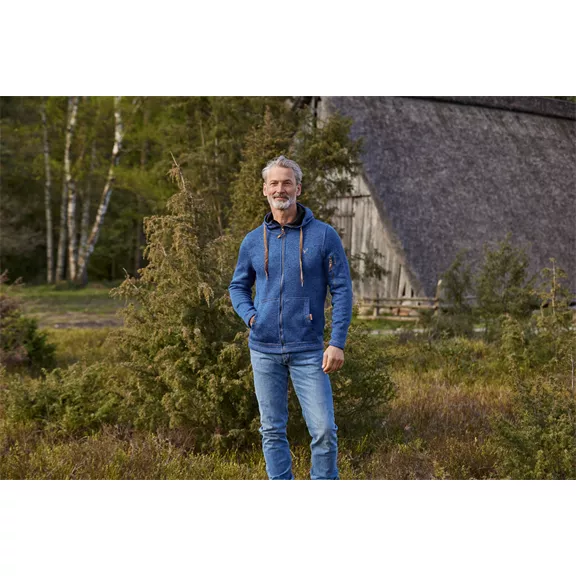 Tom Collins férfi kötött polárdzseki, dunkelblau, 5XL