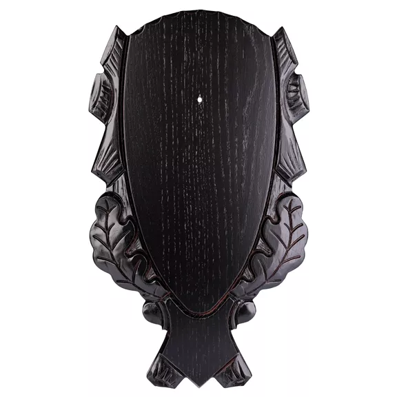 Trófea alátét Gímszarvas, Tölgy, faragott 40x20, sötét