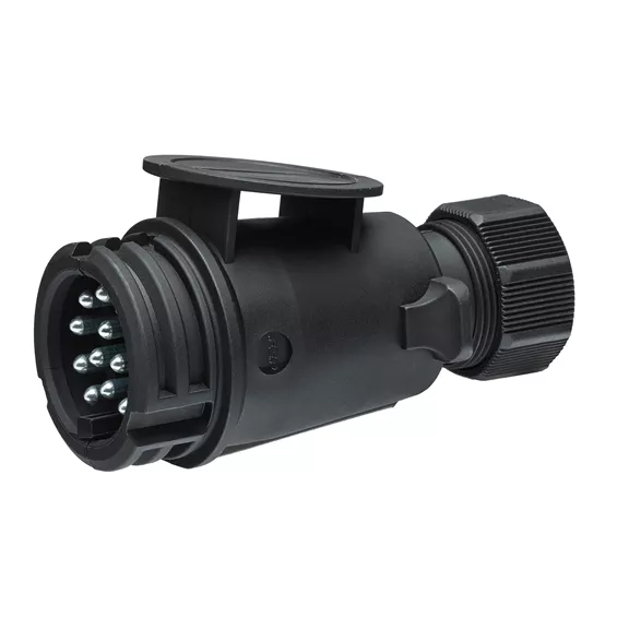 Utánfutó csatlakozó, műanyag 13 pólusú 12V