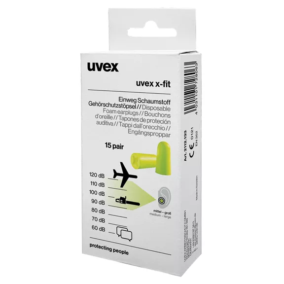 Uvex X-fit eldobható füldugó SNR 37dB, 15 pár