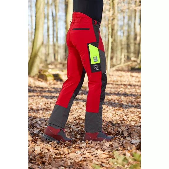 Vágásbetétes munkanadrág Kevlar II, piros, hosszú, XXL