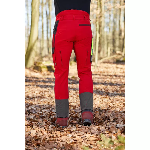 Vágásbetétes munkanadrág Kevlar II, piros, rövid, L