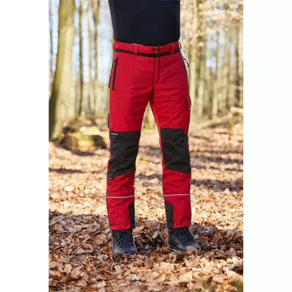 Vágásbetétes nadrág elasztikus nyári, piros, hosszú, 4XL Vágásbetétes nadrág elasztikus nyári, piros, hosszú, 4XL