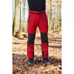 Vágásbetétes nadrág elasztikus nyári, piros, hosszú, L