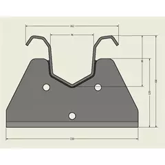Vízelvezető vályú, tűzhorganyzott, 2500 mm