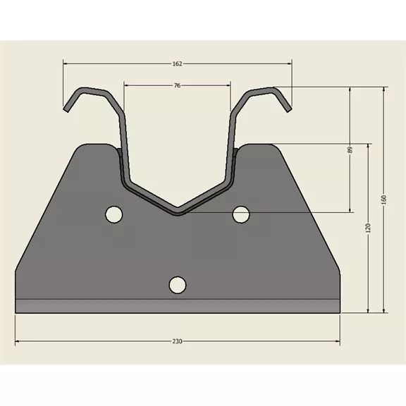Vízelvezető vályú, tűzhorganyzott, 2500 mm