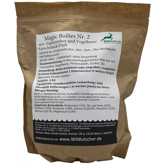 Wildlutscher Magic Boilies vadcsalogató, Csicsóka és berkenye.