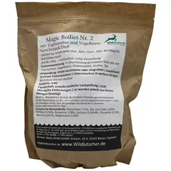 Wildlutscher Magic Boilies vadcsalogató, Csicsóka és berkenye.