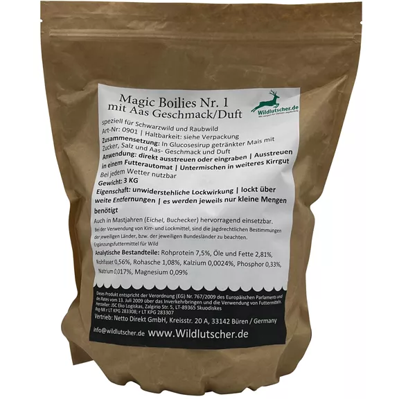 Wildlutscher Magic Boilies vadcsalogató, Dög aroma. Vaddisznóknak és ragadozóknak.