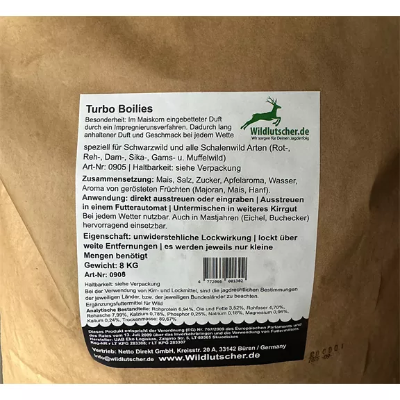 Wildlutscher Turbo Mais Boilies vadcsalogató, 8kg