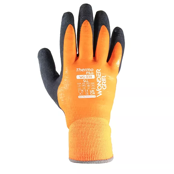 Wonder Grip Thermo Plus vízálló téli kesztyű, narancs, 8